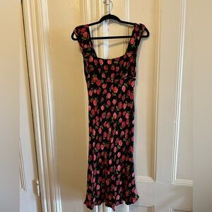 Vintage Betsey Johnson Floral Milkmaid Style Dress.